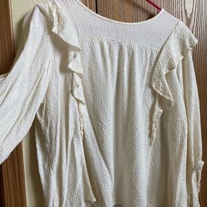 Cream Long Sleeve Blouse